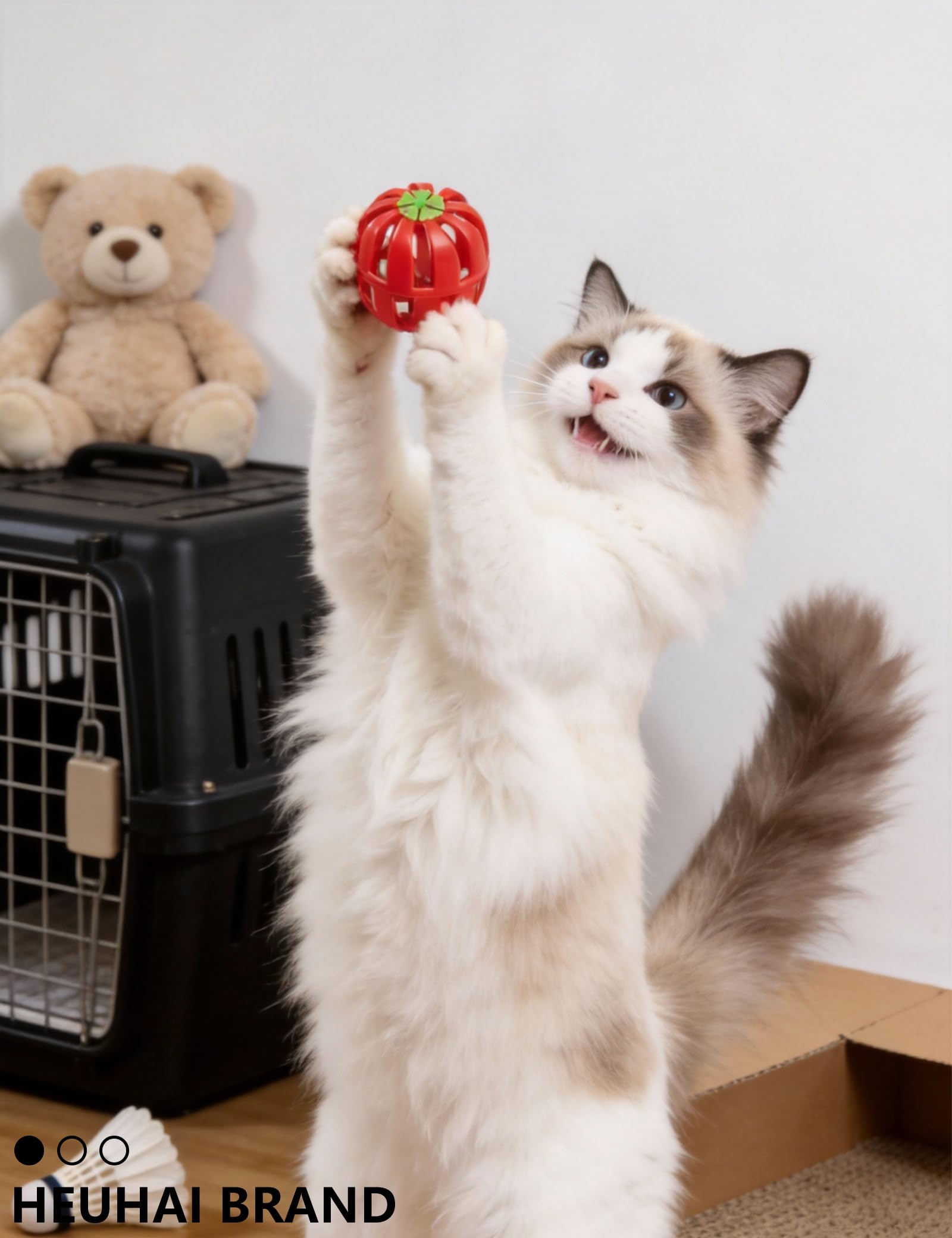 Paquete de juguetes para gatos con 15 juguetes surtidos, incluyendo bolas suaves y peludas, ratones de plumas y bolas de plástico resistentes, totalmente seguros y duraderos, diseñados para