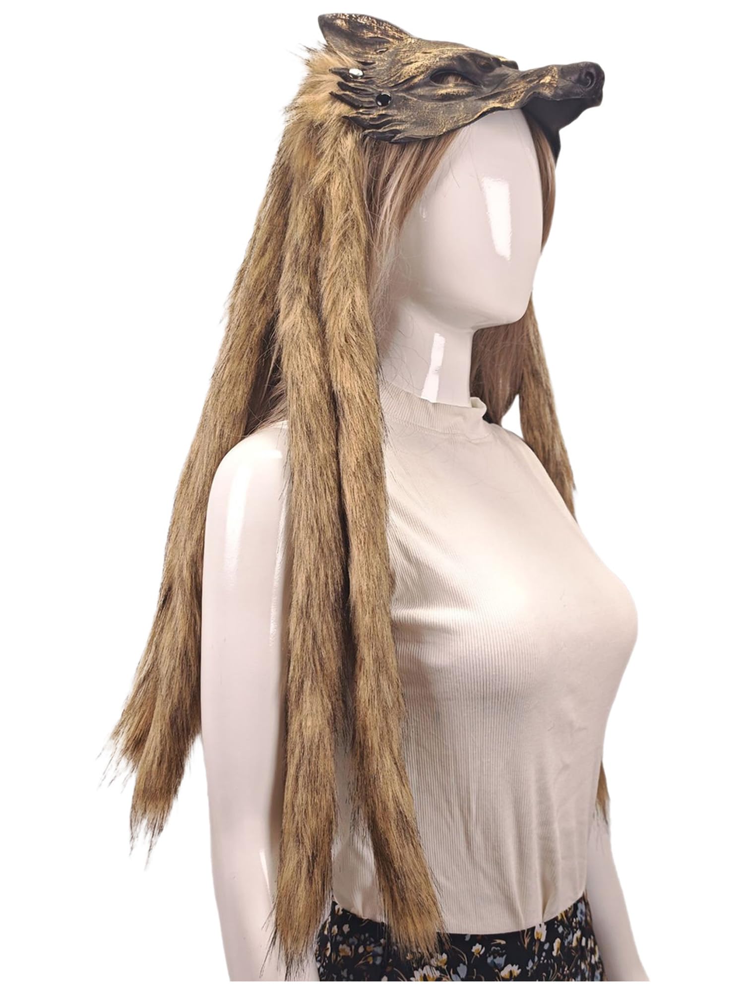 TSSOE Werewolf Headpiece for Halloween Cosplay Theater Prop Brown One Size
