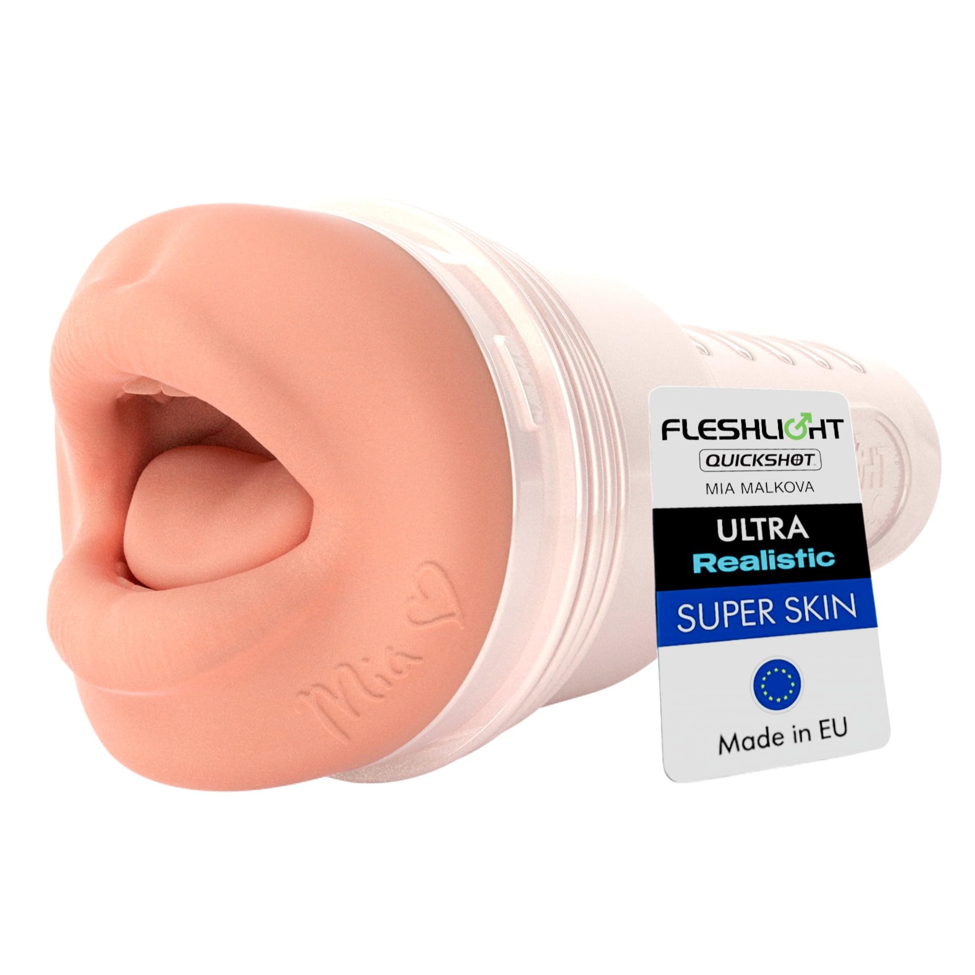Fleshlight Mia Malkova Headshot (Boca) - Masturbador Masculino - Experiencia Real - Superskin - Fácil de Limpiar