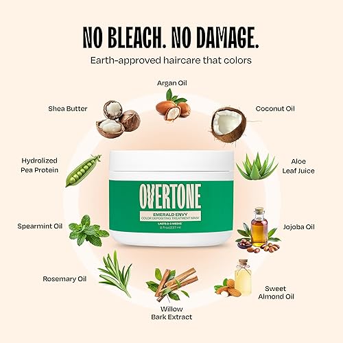 Miniatura 9 de Overtone - Acondicionador de tinte semipermanente para el cabello, 8 onzas, cabello natural y teñido, con manteca de karité y aceite de coco