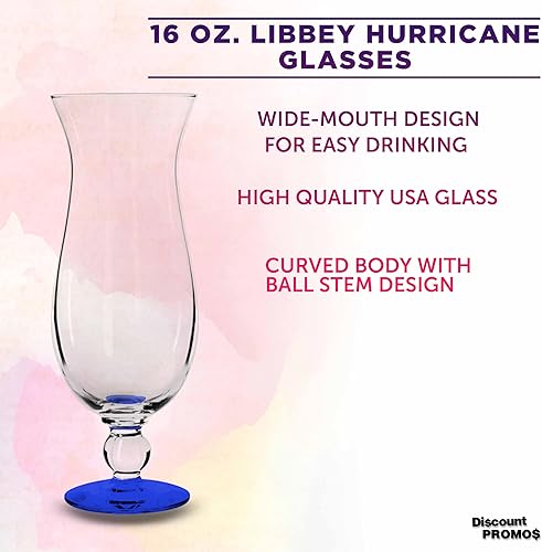Miniatura 3 de DISCOUNT PROMOS Libbey - Vasos de huracán de 16 onzas, juego de 12, paquete a granel, vasos de marca para cóctel, piña colada o deslizamiento de