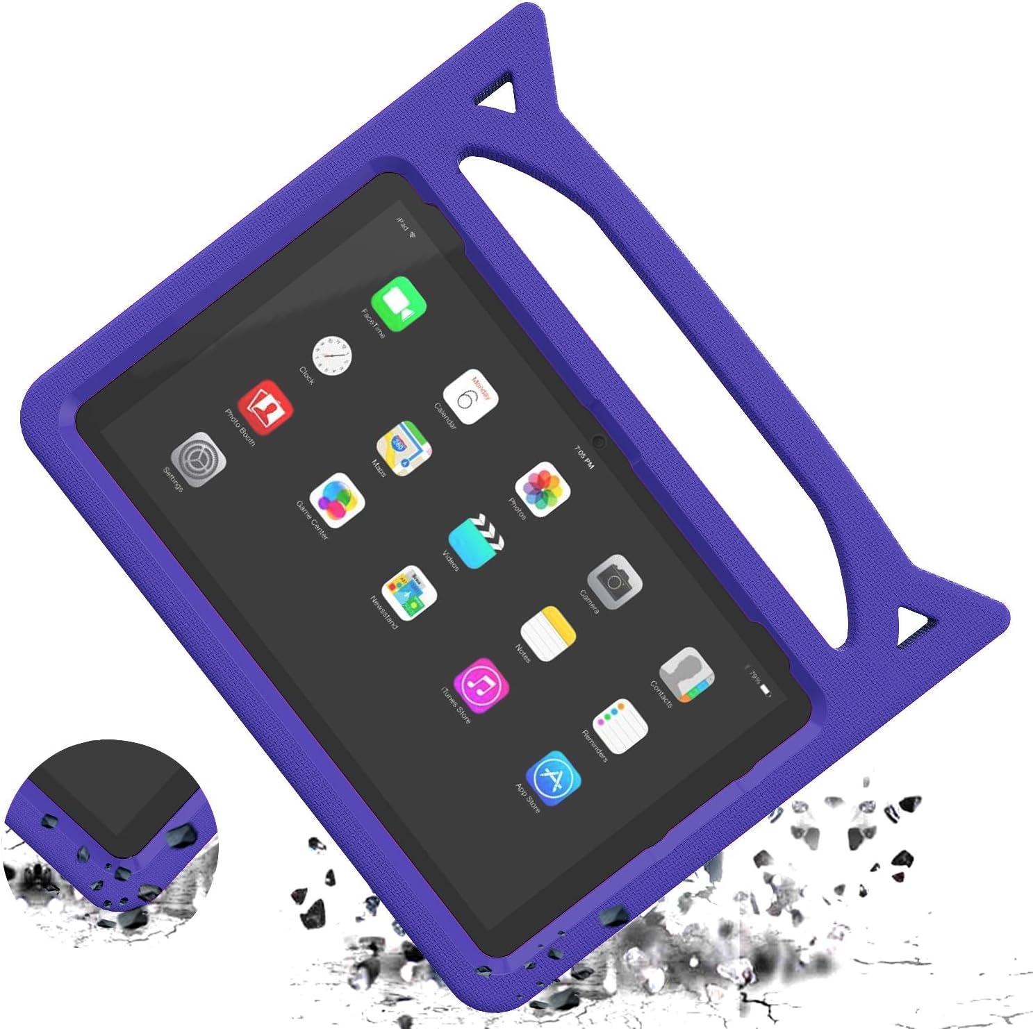 new 10 tablet case, lightweight shockproof kids covers with cute cat handle stand, incompatible with sumsung nokia sony 10in tablet-purple2 jjk-purple2