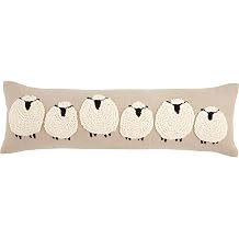 Mud Pie Long Sheep Pillow, Brown