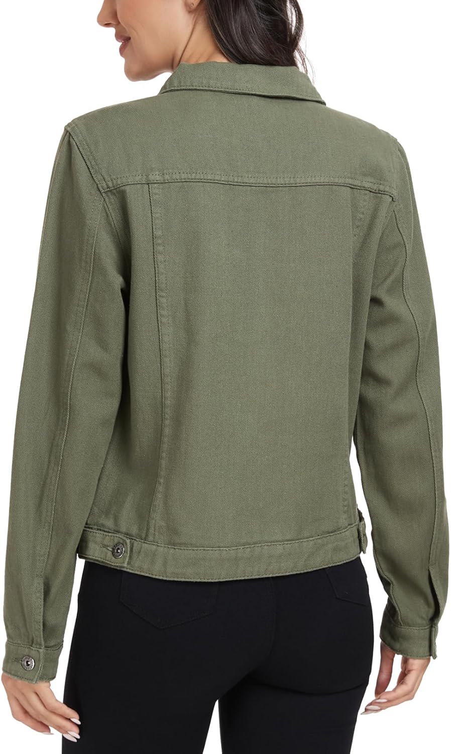 MISS MOLY Women's Denim Jacket Button Up Long Sleeve Basic Trendy Jean Jacket Coat with Pockets - Image 5