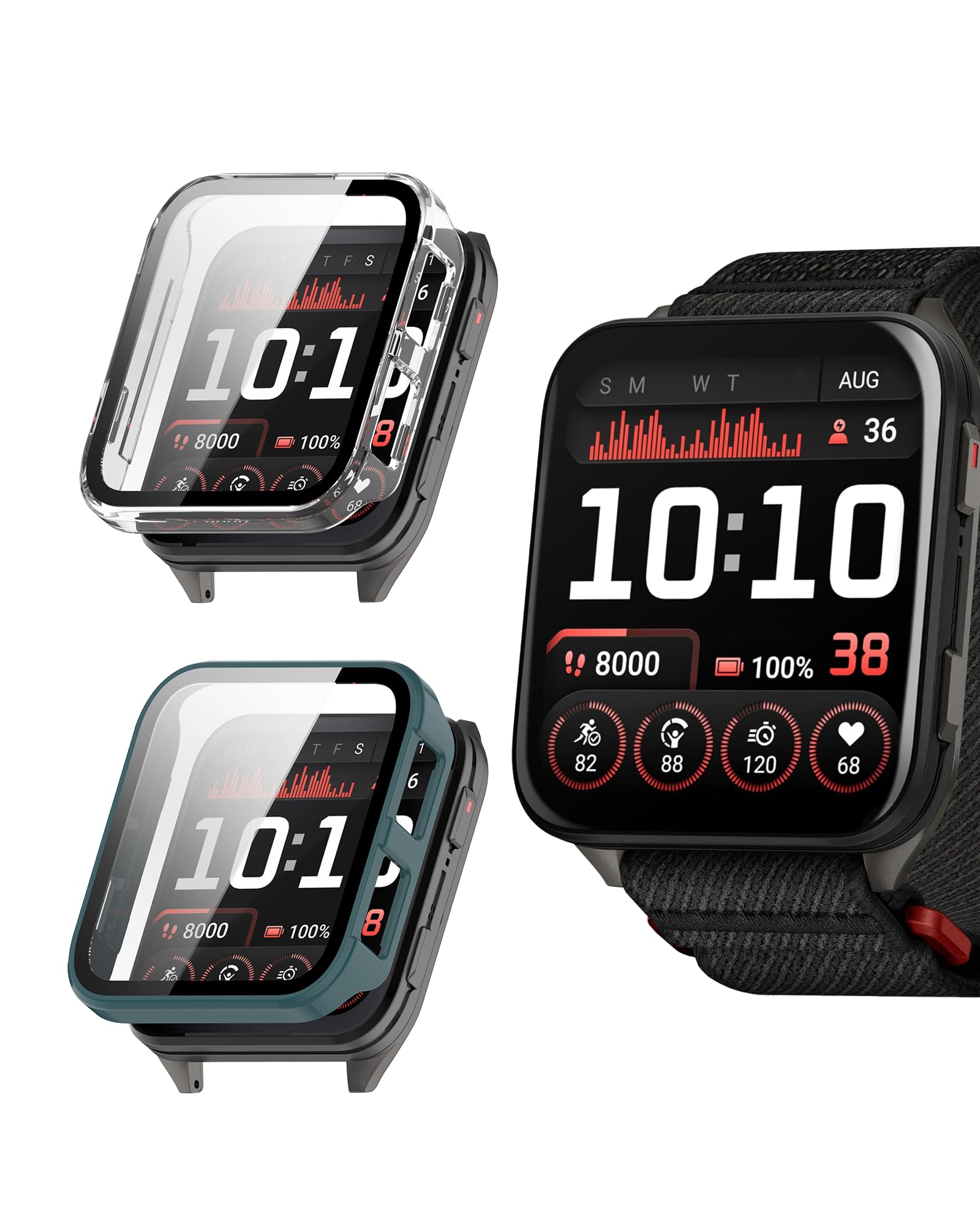Coque transparente et verte pour Garmin Venu X1 au design intégré - 8