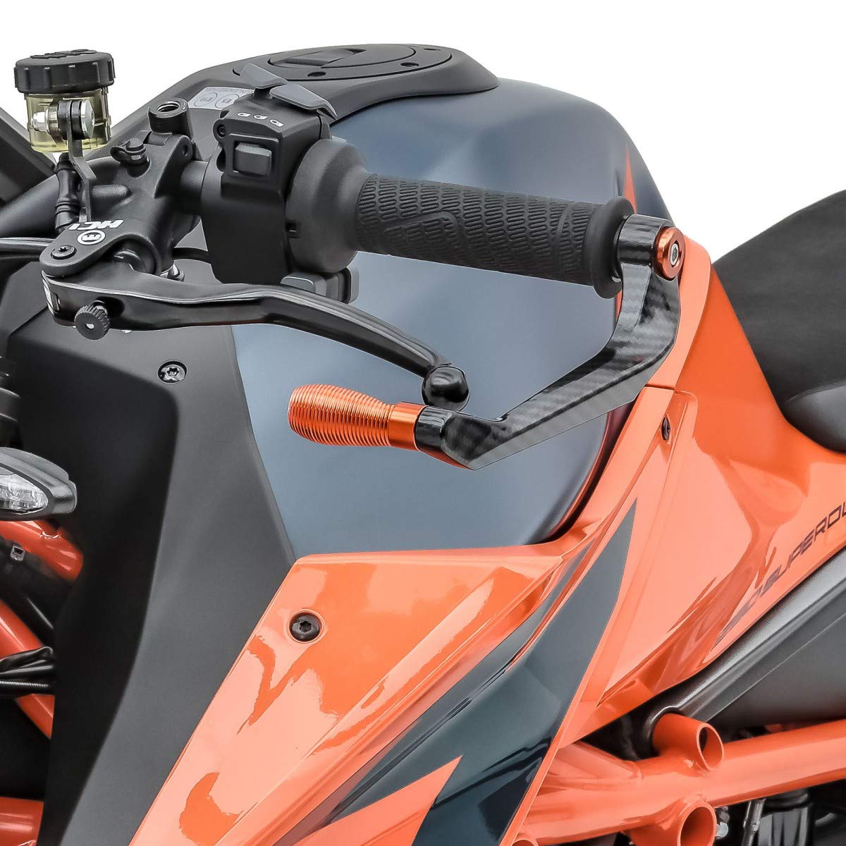 Hebelschützer für KTM 1190 RC8 / R X6, Motorradhebelprotektoren, Aluminium, 100% Aluminium, Orange, schwarz