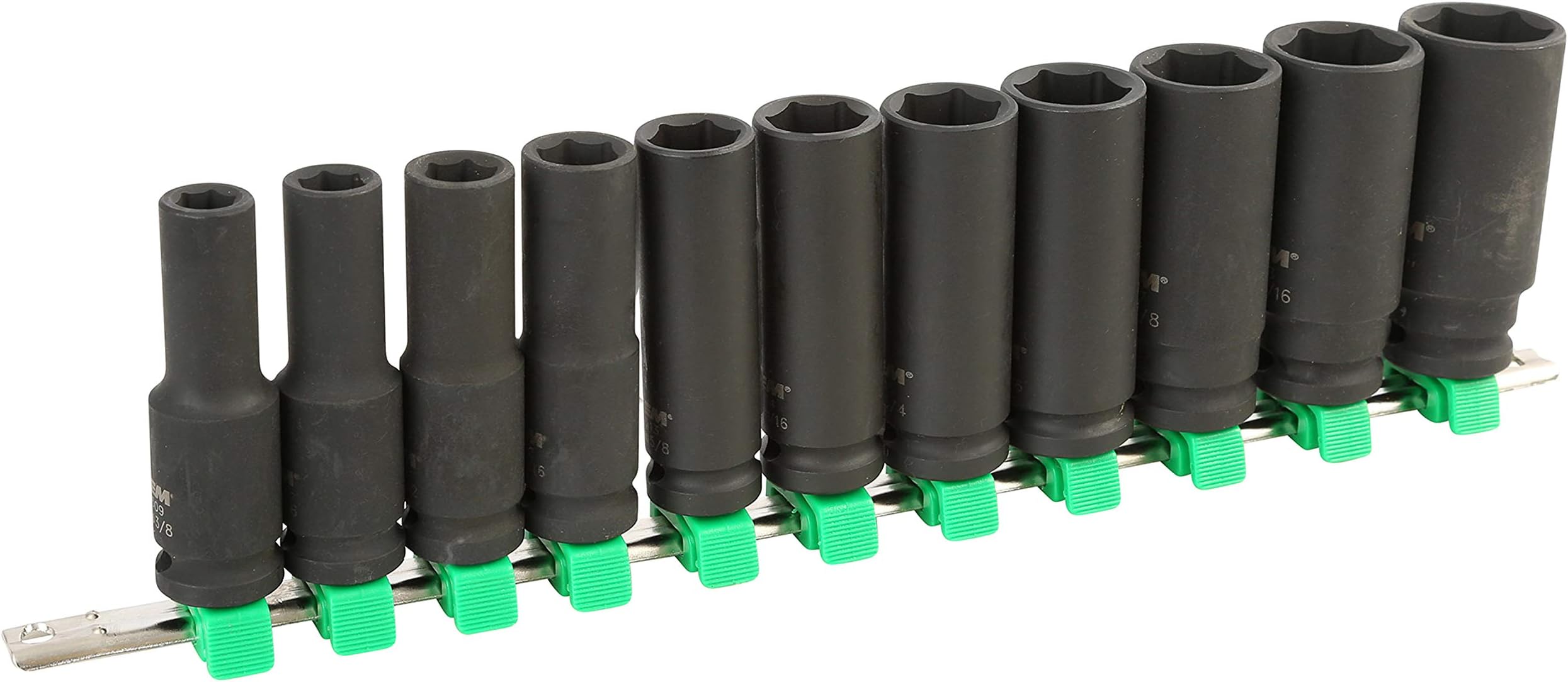 OEMTOOLS 25594 1/2 Inch Drive Impact Deep Set (11 Piece), SAE Deep Impact Socket Set, Deep Socket Set 1/2 Drive, Impact Sockets 1/2 Drive, Deep Sockets Set