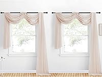 Vista 38 de NICETOWN Paneles de Cortinas Transparentes para Cama con Dosel 216 - Decoración del Hogar Cenefa de Gasa Transparente para Boda