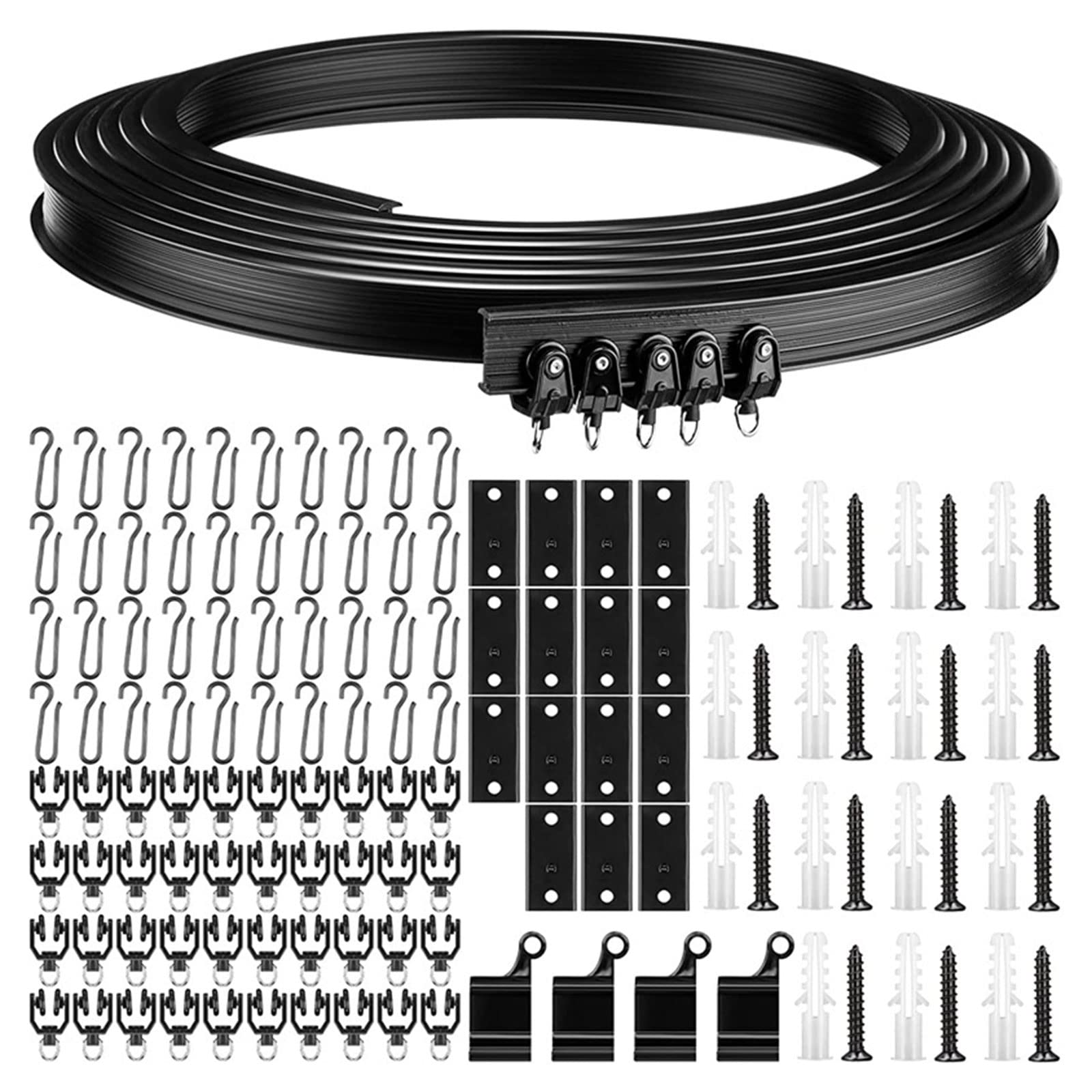 Hsioluted Flexible Ceiling Curtain Track Kit 5m Multipurpose Track Supplies Household for Shower Space Trailer Divider Tool Ceiling Curtain Kit