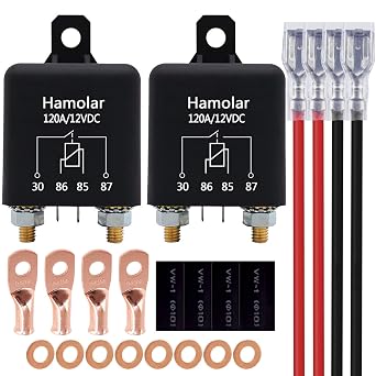 2 Pack 12V DC 120A Starter Relay Switch Car Heavy Duty Split Charge Continuous Duty 4 Terminal SPST Relays for Truck Boat Marine