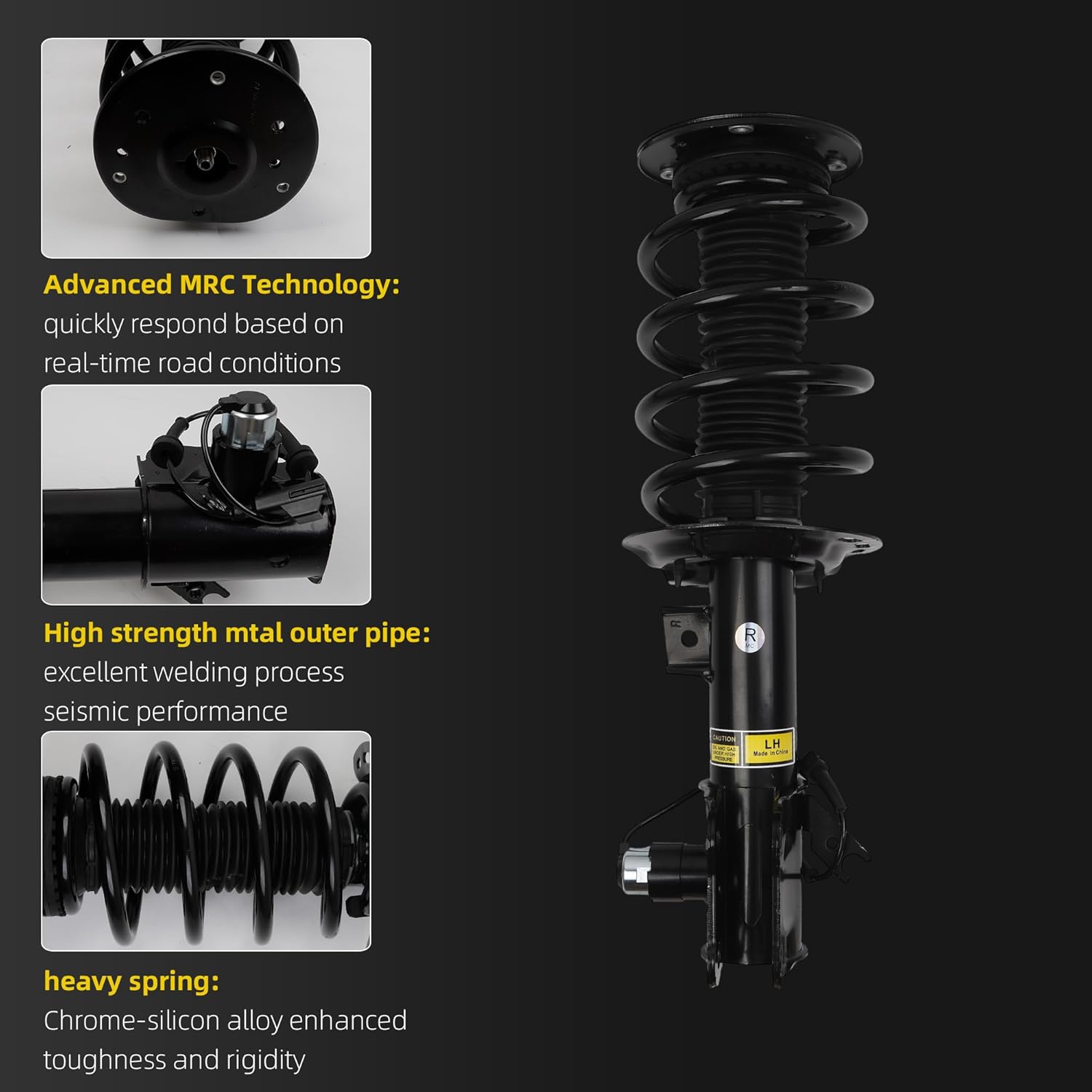 Dasbecan 2Pcs Front Struts Shock Assembly Absorber Magnetic w/Electronic Suspension Compatible with Lincoln MKZ 2013-2020 Ford Fusion 2013-2017 Replace# DG9Z18124V DG9Z18124V
