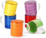 vancasso Bonita Ceramic Coffee Mug Set of 6,16 Oz Coffee Cups with Large Handle for Tea,Latte,Cappuccino,Milk,Cocoa,Dishwasher&Microwave Safe(Blue)
