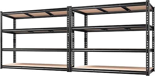 Miniatura 9 de REIBII Estantería de garaje de 48" de ancho, estantes de almacenamiento de 3020LBS, estantes de 5 niveles, estante resistente para garaje ajustable