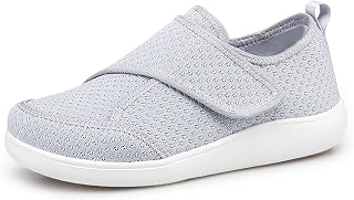 Hausschuhe Damen Herren Diabetiker Schuhe Extra Weit Klettverschluss Walkingschuhe Leichte Atmungsaktive Verbandsschuhe Senioren Freizeitschuhe