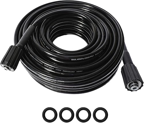 Manguera de extensión de lavadora de alta presión de 25 pies de 14 pulgadas M22-0.551 in0.591 in, accesorios resistentes a las torceduras, manguera