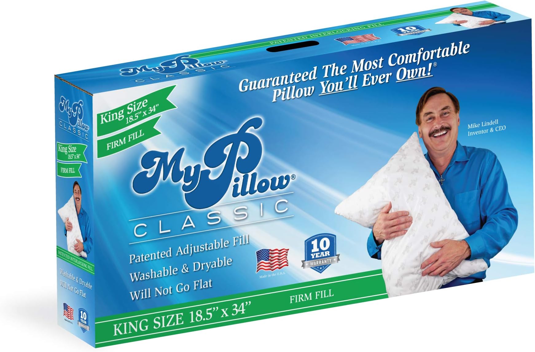 MyPillow Bedding Bed Pillows for Sleeping King Size, Perfect for Back, Stomach or Side Sleepers - My Pillow Classic Pillow [King, Firm]