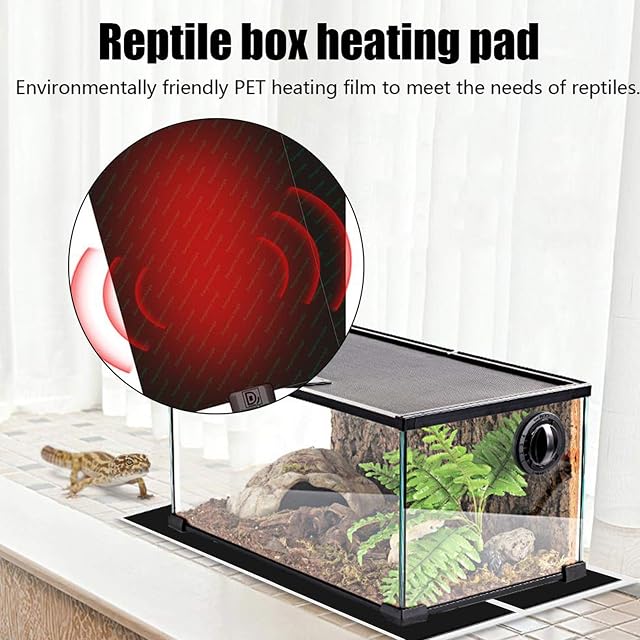 Foto 8 de 8 de PJDDP Manta Calefactora para Reptiles, Alfombrilla Calefactora con Control De Temperatura para Reptiles