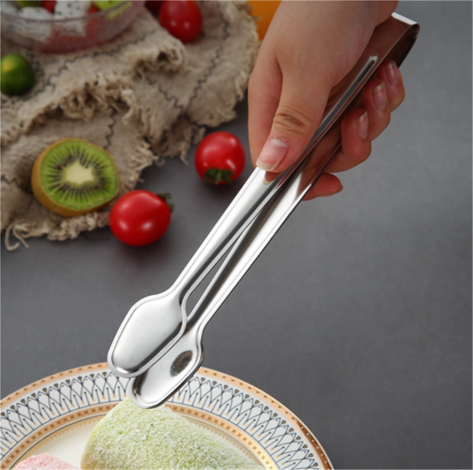 Pinza Barbecue Accessori da Campeggio for Padella con Clip for Griglia Multifunzione in Acciaio Inossidabile Cucina(23cm)