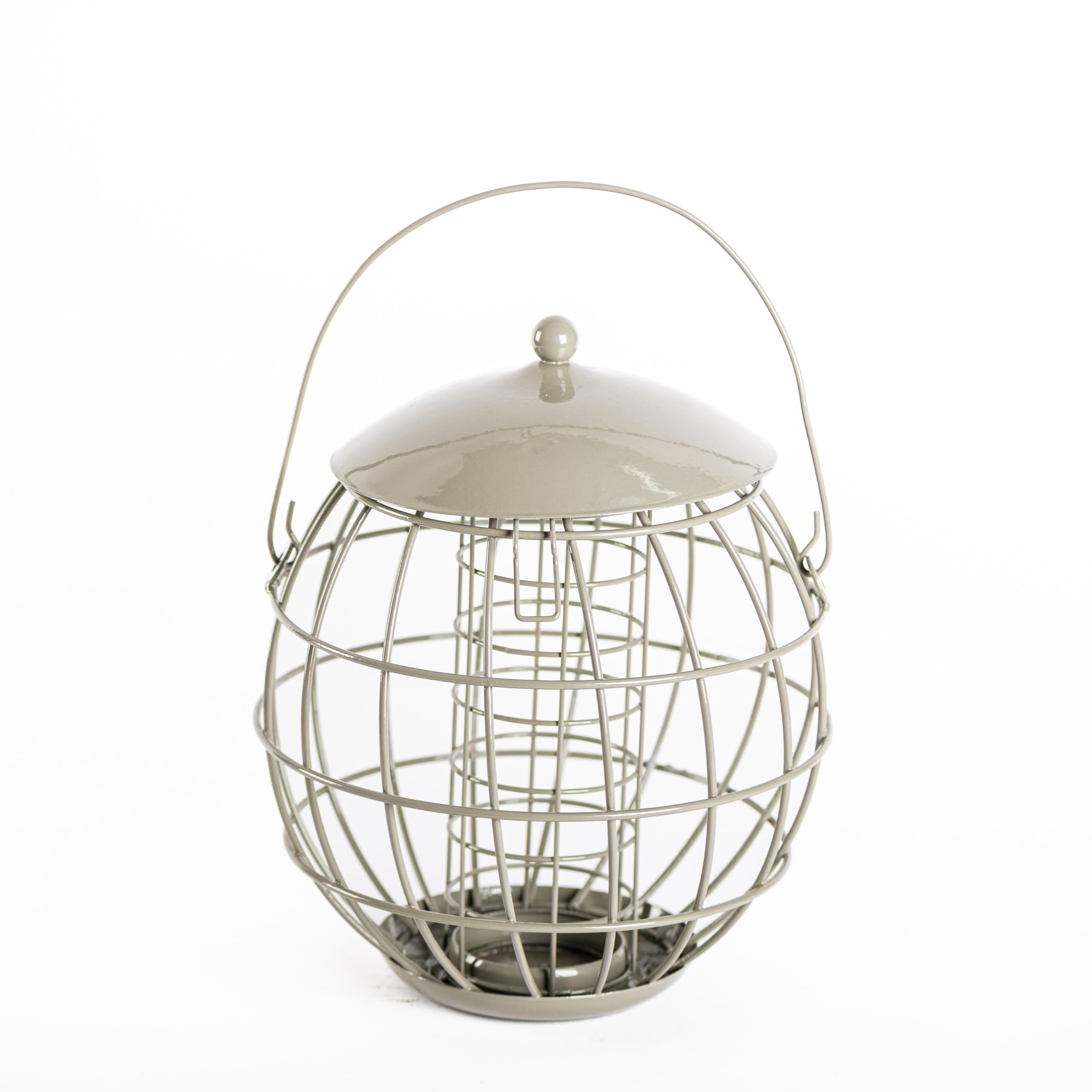 Happy Beaks Orbital Squirrel Proof Bird Feeder Sage Green Steel Cage Fat Ball Peanut Seed Suet Feeder Weatherproof Garden Bird Feeding Station (Fatball Feeder x1) โ image 1