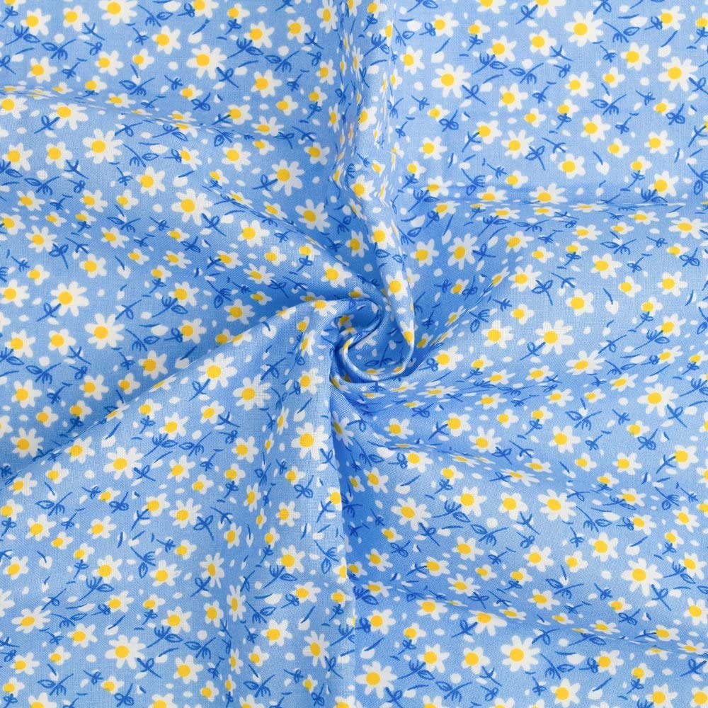 Tissu Coton Bleu Marine à Imprimé Floral Orange, Jaune, Bleu, Vert Et Noir – Tissu Fleuri Élégant Pour Couture Mode Et Déco