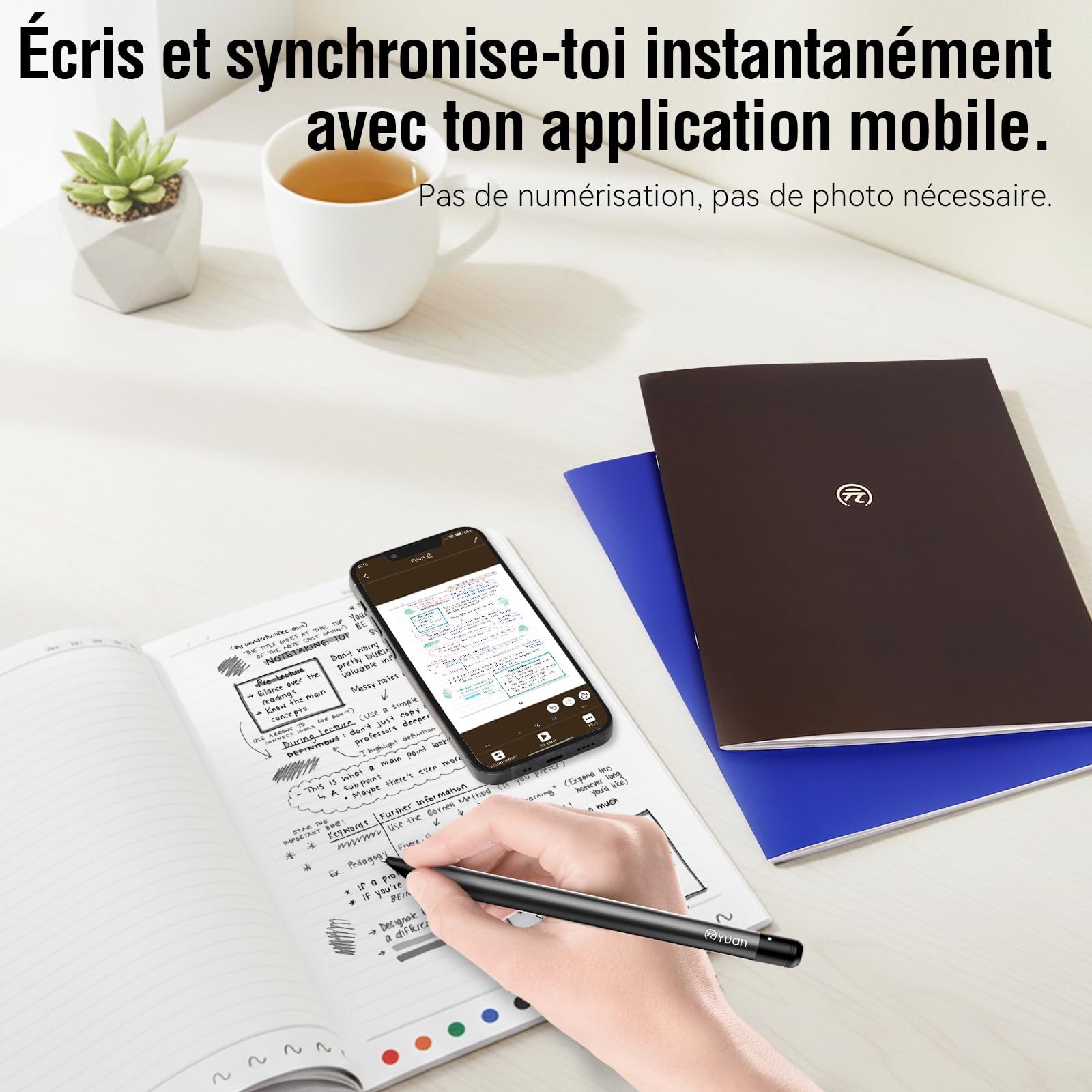 Yuan Smart Writing Set, A4 Carnet Tablette de Papier sans Fil Bluetooth | Carnet Intelligent A4 avec Stylo Connecté, Bloc-Notes Electronique pour la Prise de Notes, l'art Numérique et Les Réunions