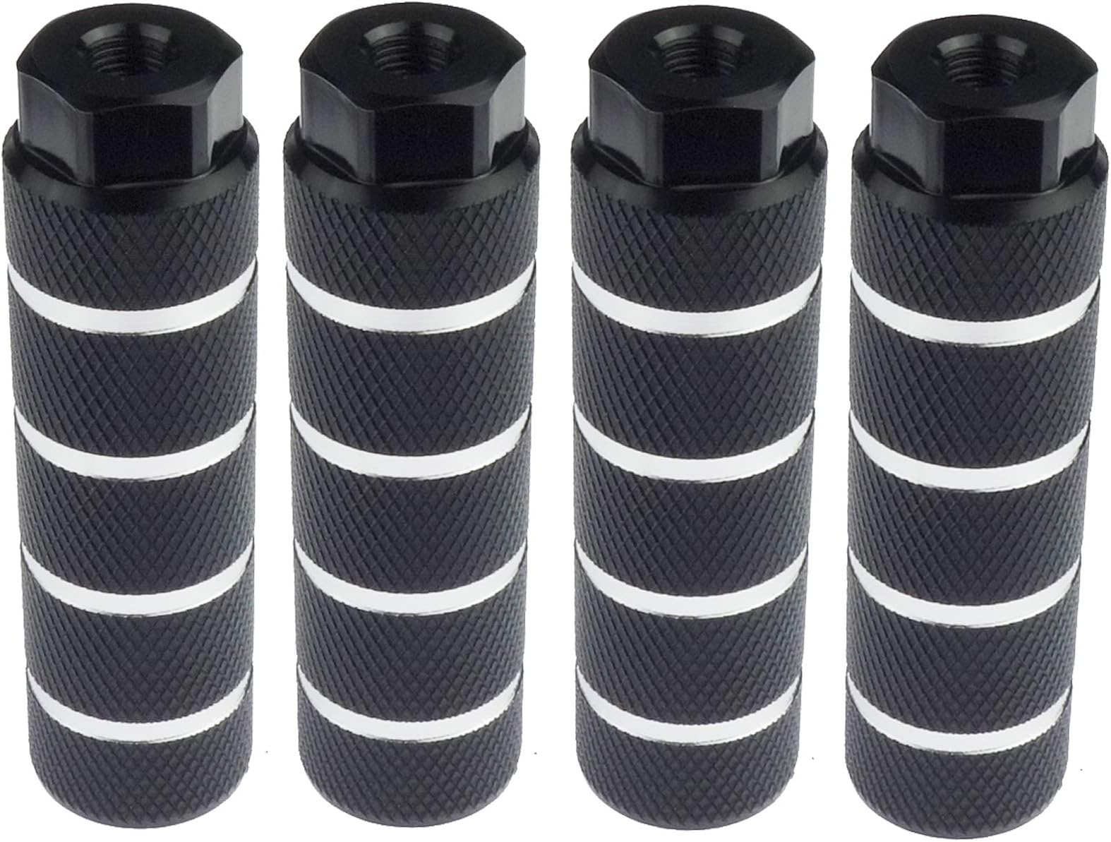 Zelerdo 2 Pairs Aluminum Alloy Bike Pegs for Mountain Bike Cycling Rear Stunt Pegs Fit 3/8 inch Axles