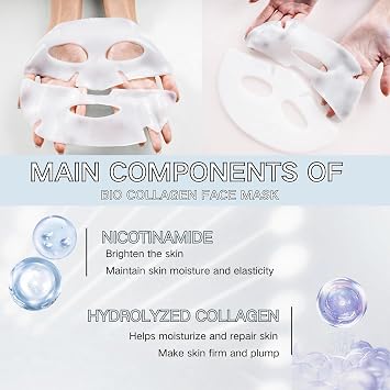 Collagen Face Mask Overnight, Bio Korean Glass Skin Mask 4PCS Skincare Collagen Gel Mask, Deep Hydrating collagen Overnight mask, Bio Hydrogel Jelly Gel Elasticity, Glows, Firms Skin