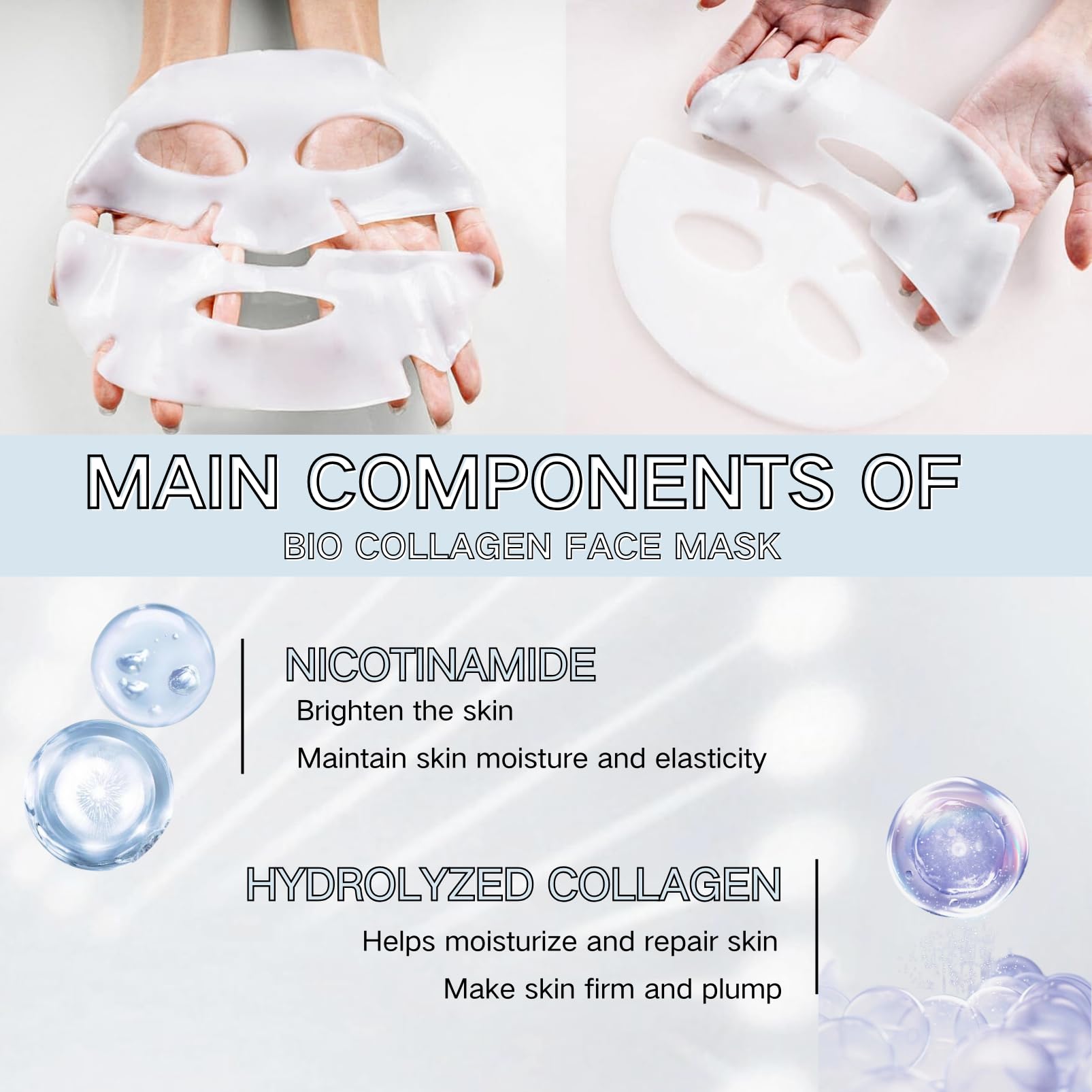 Collagen Face Mask Overnight, Bio Korean Glass Skin Mask 4PCS Skincare Collagen Gel Mask - Image 4