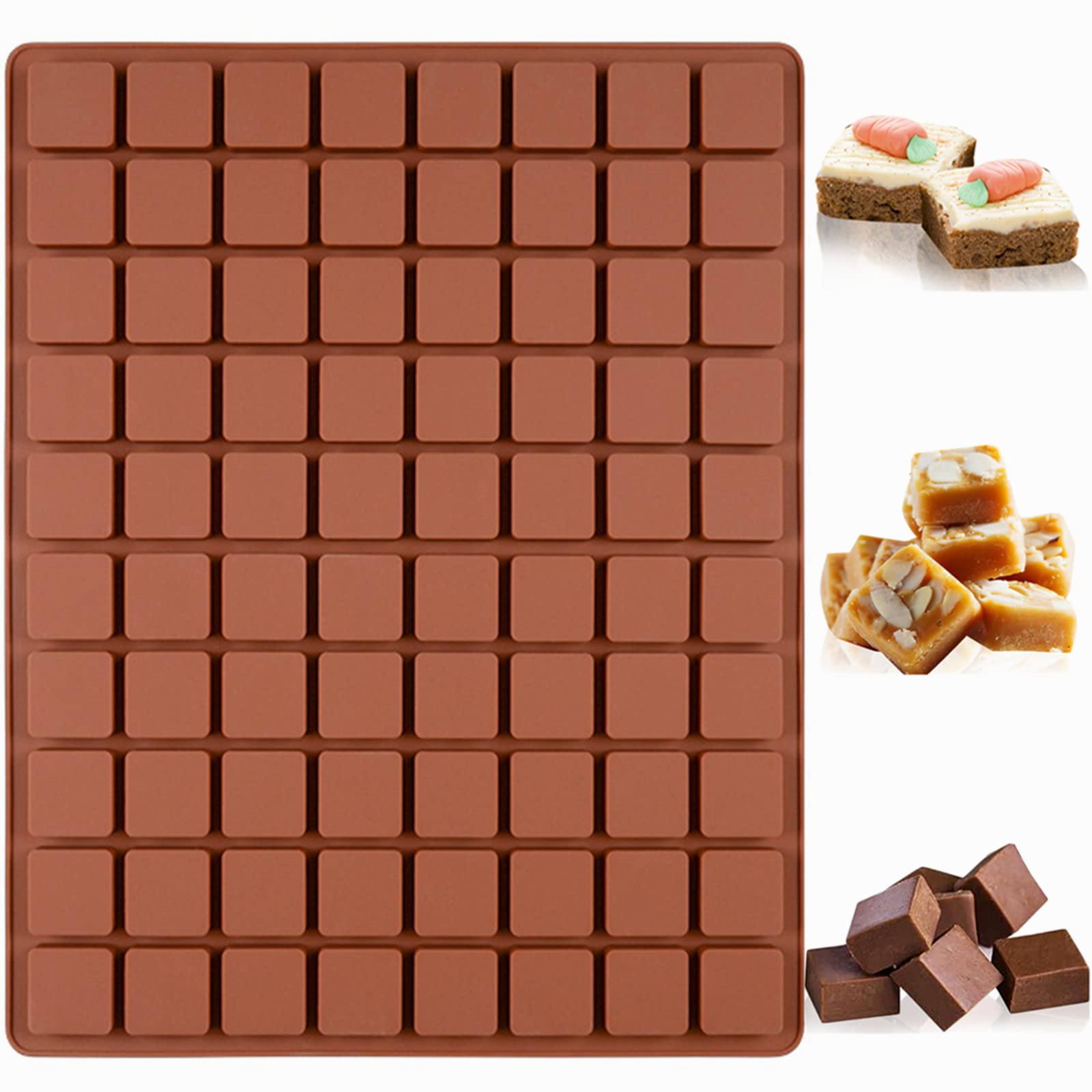 Photo 1 of 2PACK- JOERSH 80 Cavities Square Candy Caramel Molds Chocolate Truffles Molds for Hard Candy, Gummy, Pralines, Caramels, Ganache, Ice Cubes