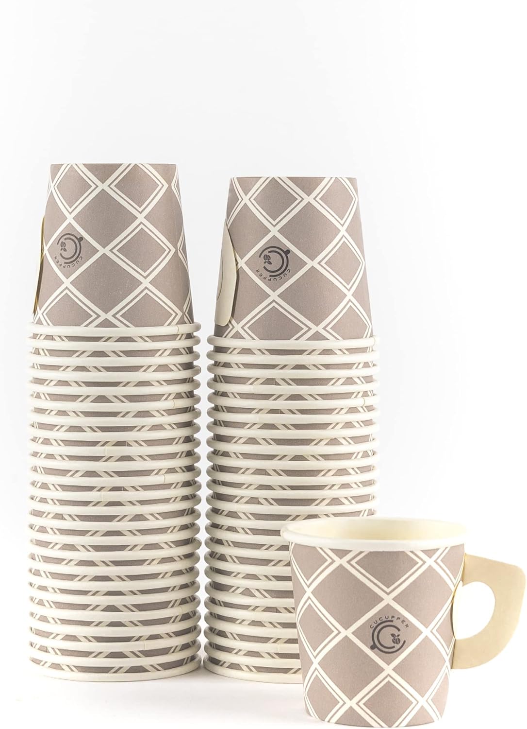 Disposable Espresso Cups with Wide Comfort Handles Set of