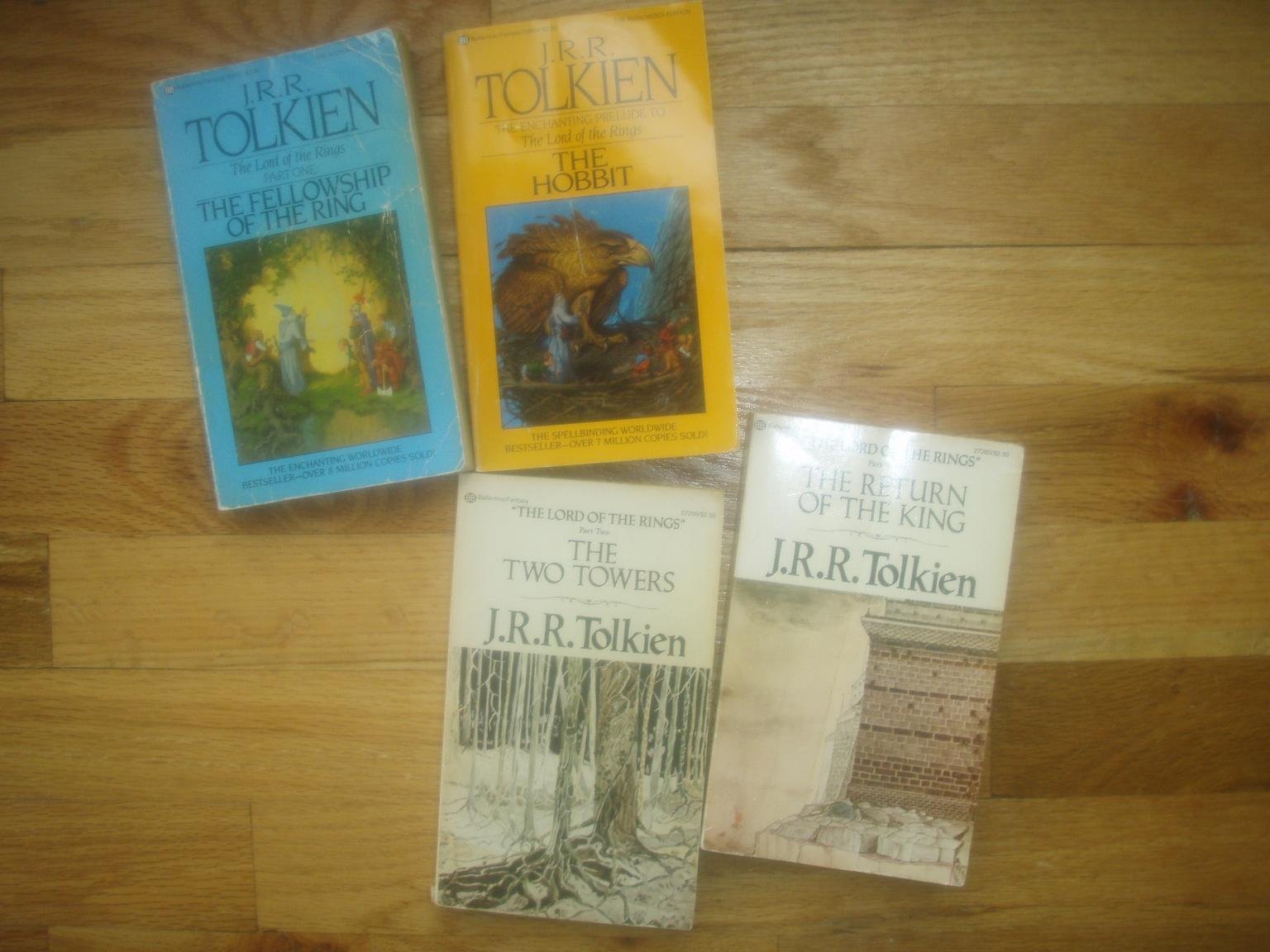 The Hobbit, Fellowship of the Ring, Return of the King, The Two Towers (4 JRR Tolkien Books) (Lord of the Rings, Part 1, Part 2, Part 3 & The Hobbit)