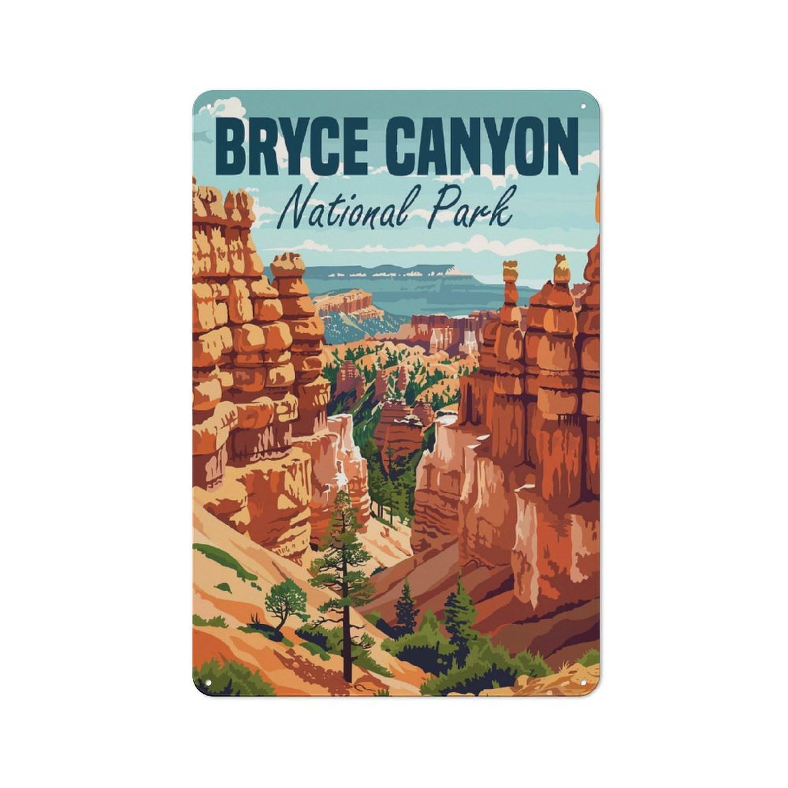 Junmoney Bryce Canyon National Park Vintage Tin Sign 30X20cm With For Living Room Or Hallway, For Living Room Decor Lovers