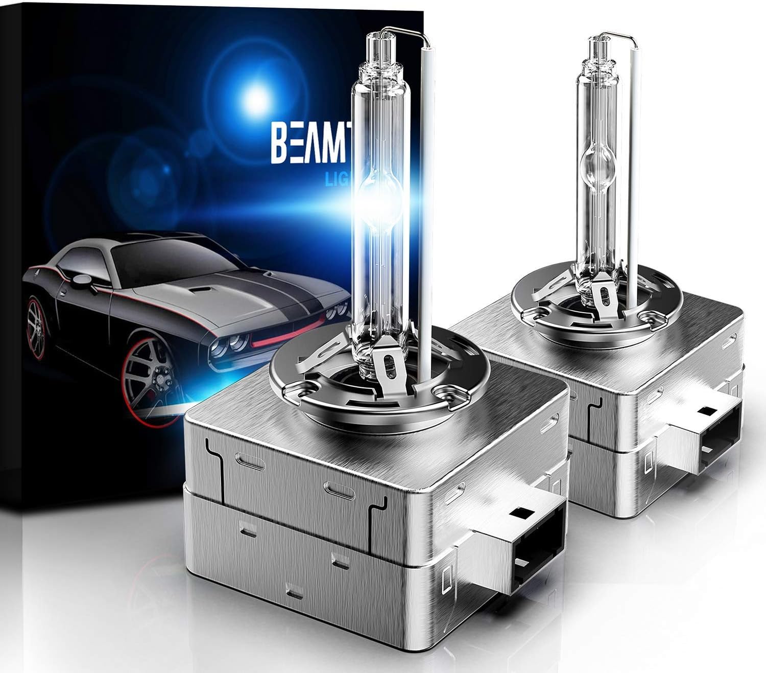 BEAMTECH D3S HID Bulb, Xenon Headlight Replacement Lights D3R D3C 35W 6000K 12V (Pack of 2)