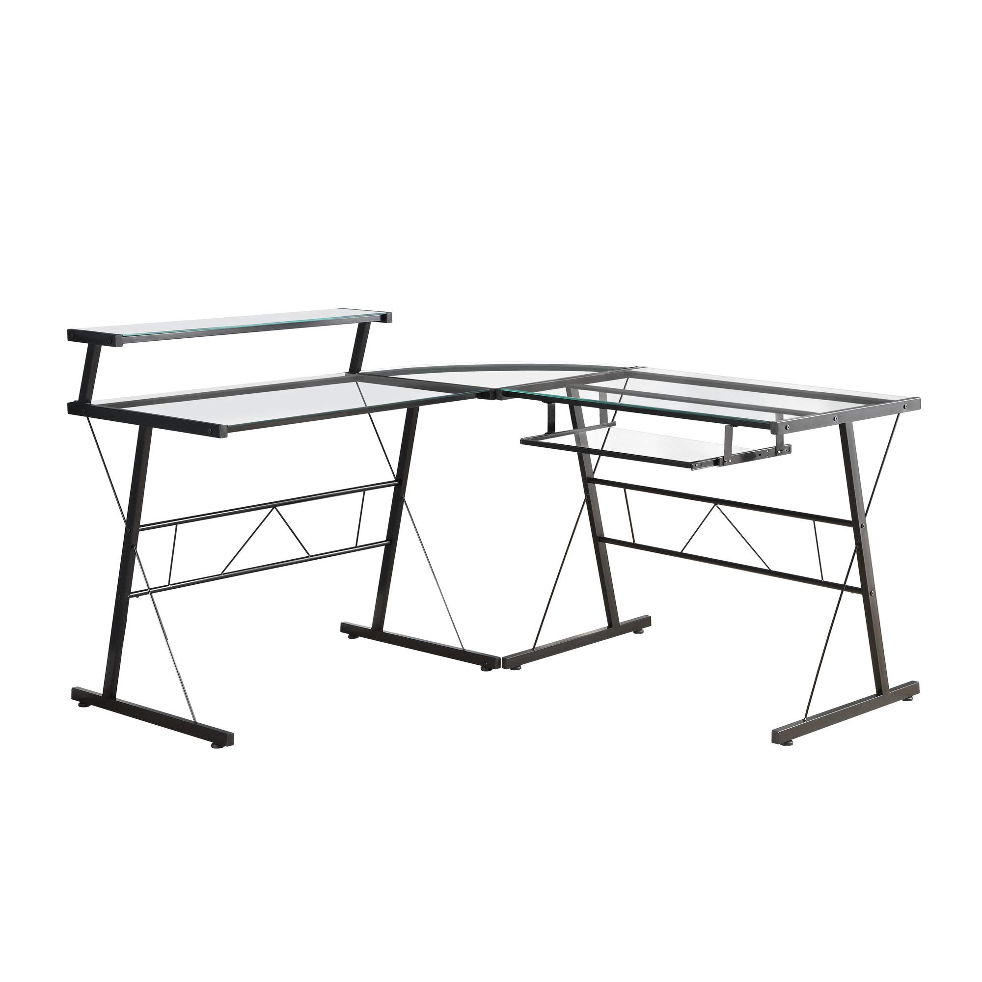 Monarch Specialties Computer Desk LShaped Corner Workstation Tempered