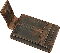 Vista 3 de Le'aokuu - Funda de piel RFID con cierre de bolsillo frontal, diseño minimalista