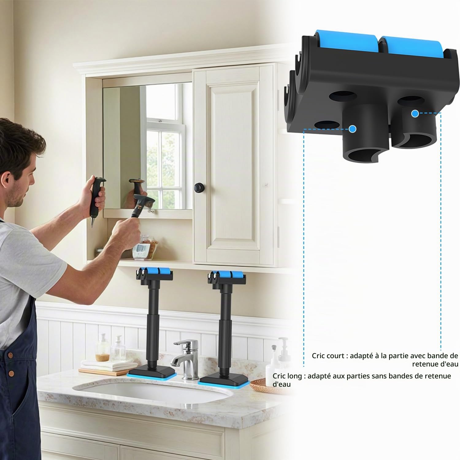 Labor-Saving Lifting Bracket, Height Adjustable Cabinet Lifter, Multifunctional Support Pole, Cabinet Installation BracketEasy Cabinet, Installation Tool for Farmhouse, Bathroom, Bedroom, Living Room