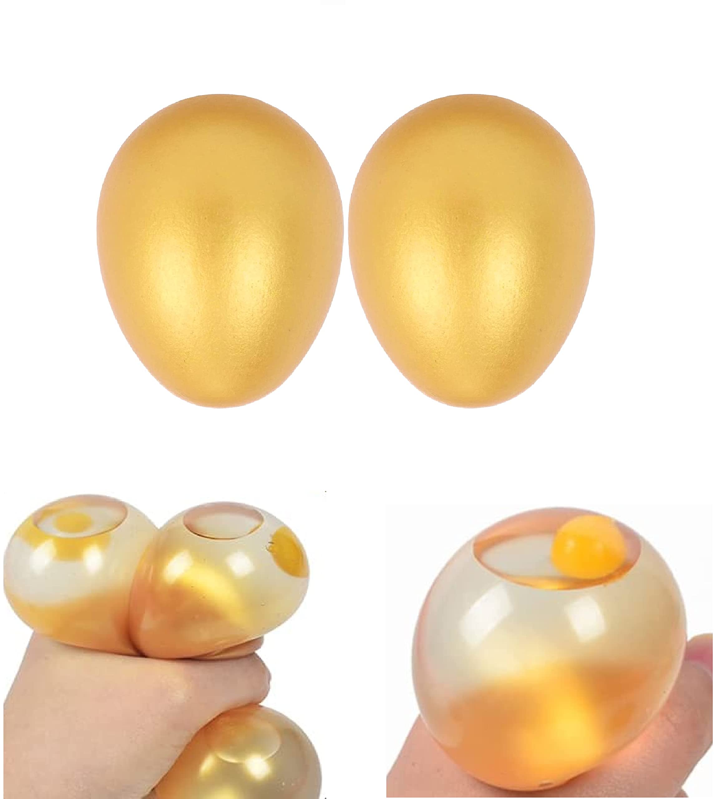 Majik Golden Eggs Splat and Stick Ball Squishy Toys for Stress Relief and Fun Toy for Kids and Adults