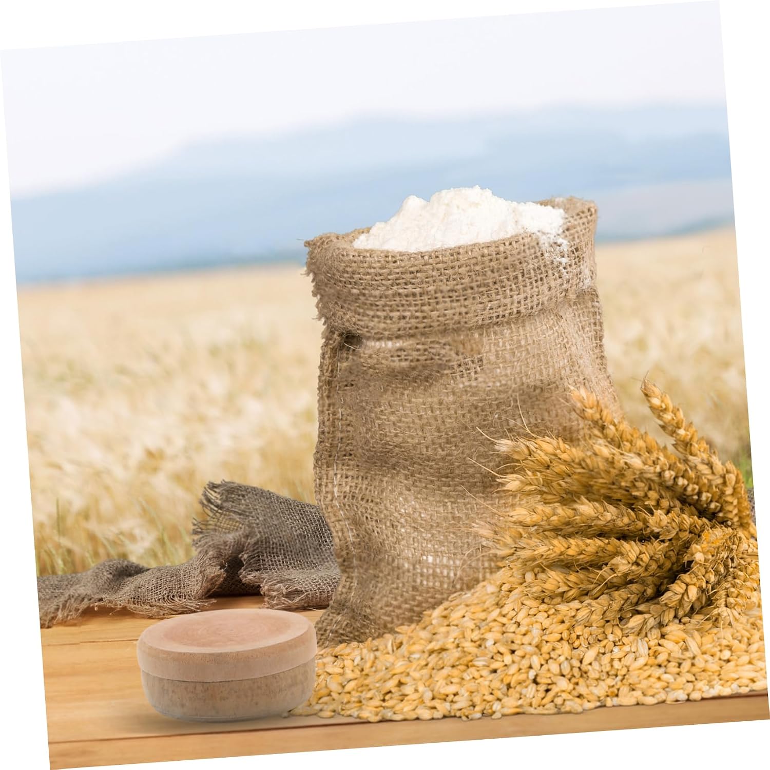 Wooden Mill Grinder Handheld Manual Grain Peeling Machine for Wheat Flour Portable Nut Grinder for Seasoning