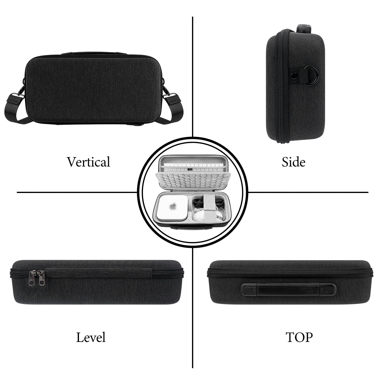 GEEKRIA Custodia rigida da viaggio per computer desktop, compatibile con Apple 2026 Mac Mini M5 / 2024 Mac Mini M4 / M4 Pro, adatta per Magic Mouse, Trackpad e accessori (Grigio scuro)