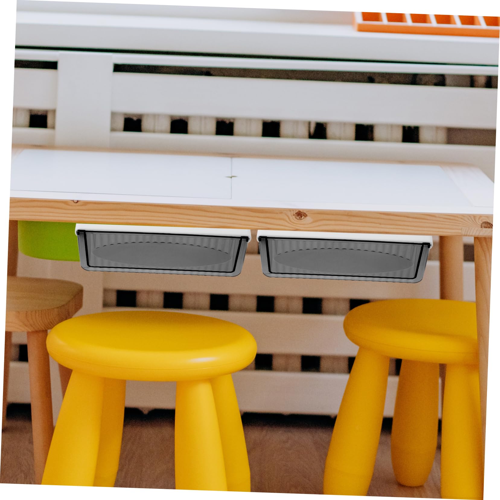 OSALADI 2pièces Rangement Sous Bureau Avec Bandes Adhésives Pour Organiser Petits Objets De Bureau Papeterie