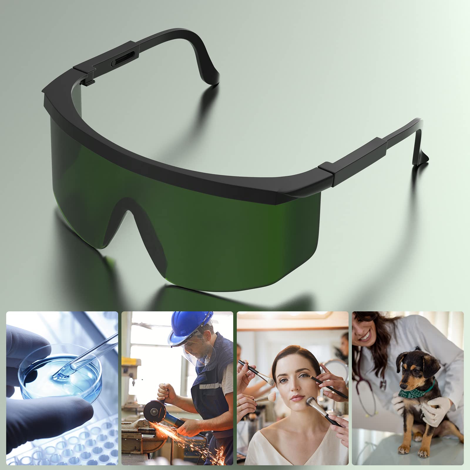 iKeener Laser-Augenschutz Brille,Professionelle 190nm-2000nm Wellenlänge IPL Rotlicht Schutzbrille für Haarentfernungs Behandlung und Kosmetik-Operator,mit Schutzbox