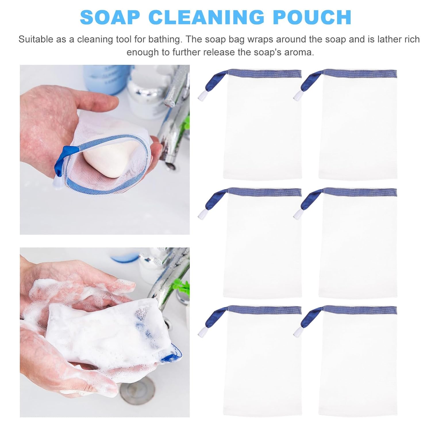 20pcs Nylon Soap Foaming Pouches for Bathing and Shower Use