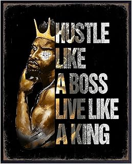 Inspirational African American Wall Art - Motivational Entrepreneur Decor - Positive Quotes Poster Prints - Success Sayings - Encouragement Gifts for Afro Black Men - Home Office - Encouraging Motto