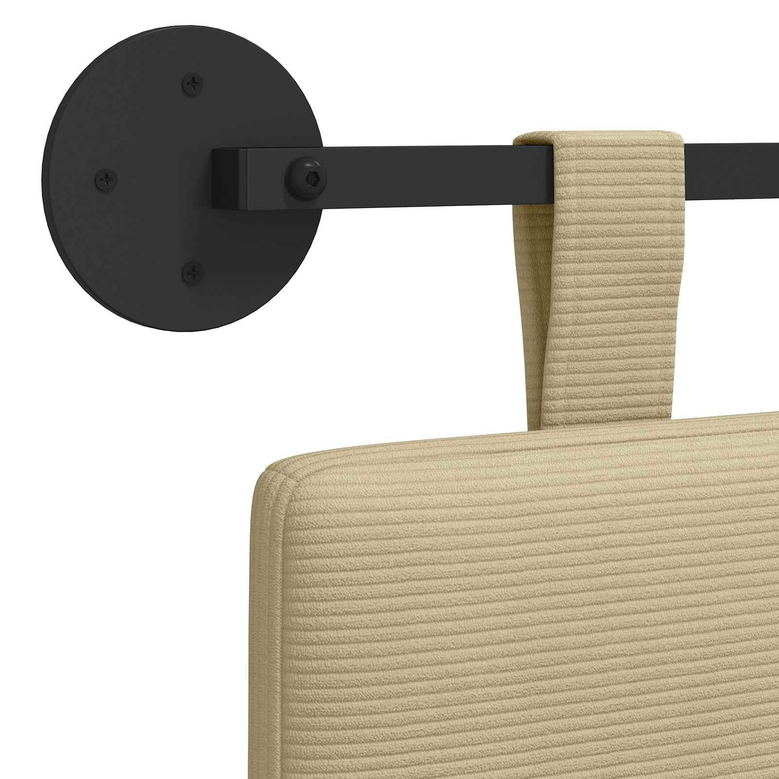 Cabecero colgante de pana montado en la pared, panel acolchado rectangular, composición de tela duradera, versátil como respaldo o cabecero de cama
