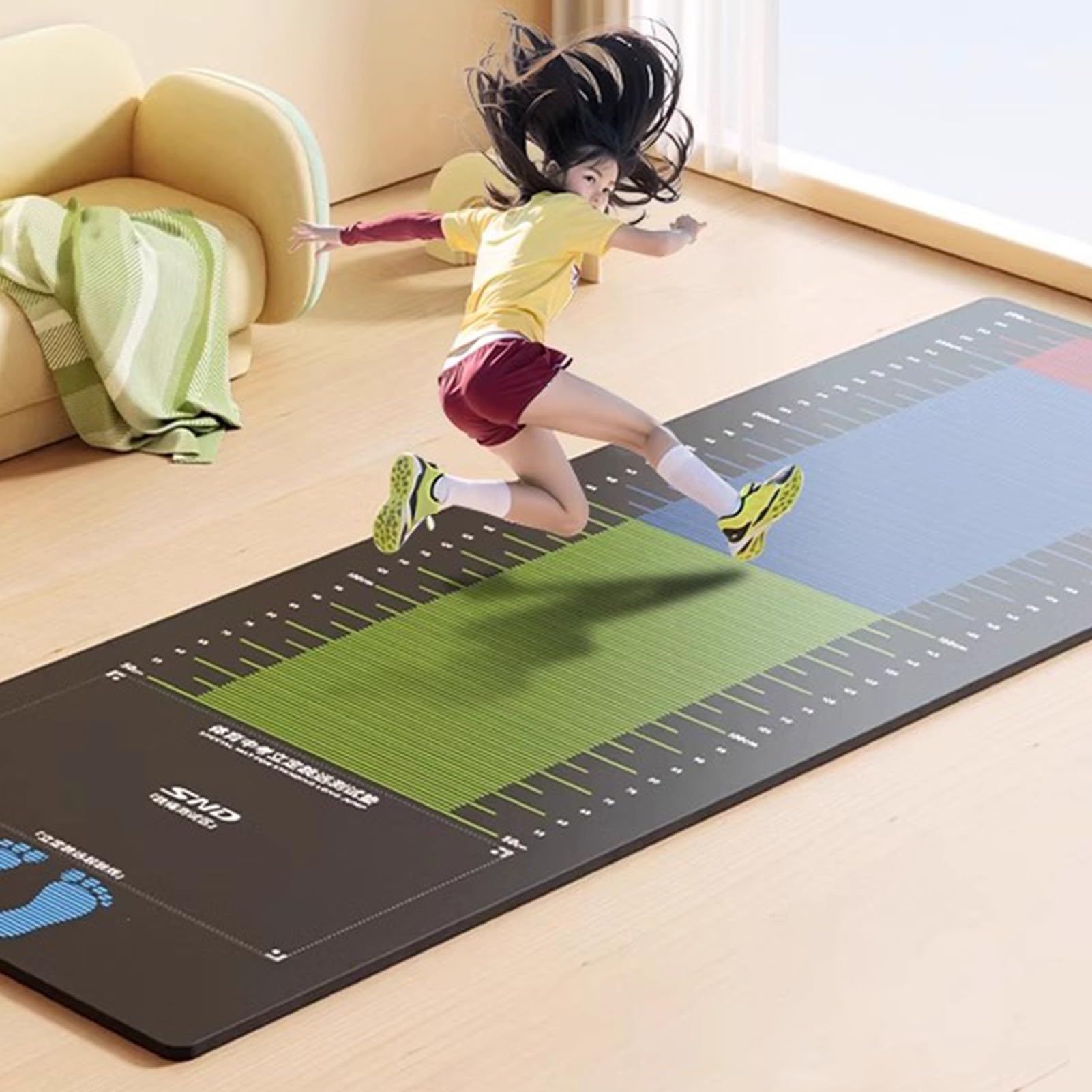 Tapete para Salto de Longitud, Alfombra para Entrenamiento de Salto de Longitud, tapete para Cuerda de Saltar para Ejercicios de Fitness, Almohadilla de medición para Salto de Long