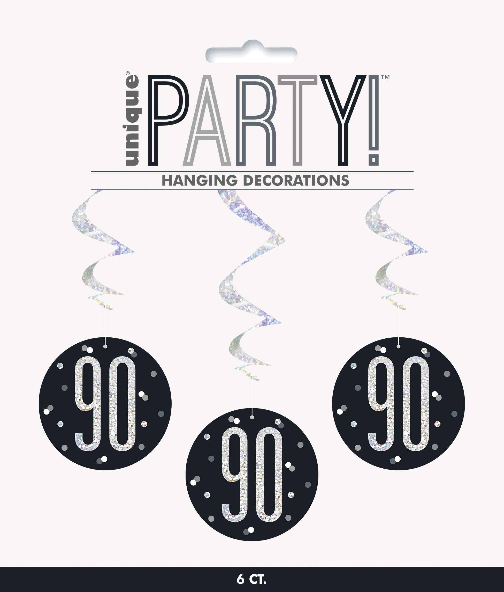 Unique Party Decorazioni A Spirale 21° Compleanno - 9 Pezzi, 81 Cm, Colori Glitz Blu E Argento Per Festa - 3