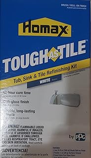 Homax Tub and Tile Refinishing Kit, White, 26 oz, Brush On, Tough as Tile Kit, 1.625 Pound, White(Pack of 1)