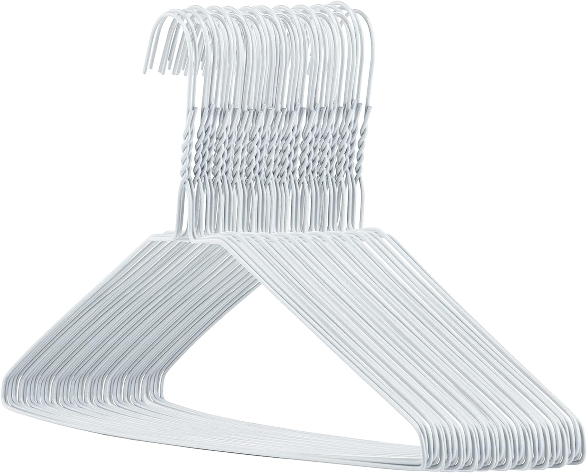 HANGERWORLD 50 Metal 41cm 13 Gauge White Wire Clothes Garment Trouser Bar Hangers
