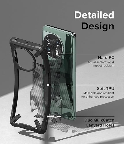 Miniatura 7 de Ringke Fusion-X Diseño militar Compatible con OnePlus 11 5G, cubierta trasera dura de camuflaje, a prueba de golpes, parachoques protector avanzado