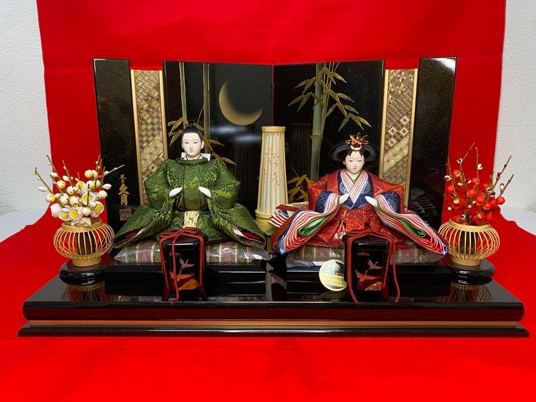 東京久月 人形師 光園作 雛人形親王飾り伝統工芸 寄木細工お子様